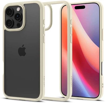 Dėklas Spigen Crystal Hybrid, mute beige - iPhone 6.9" 2024