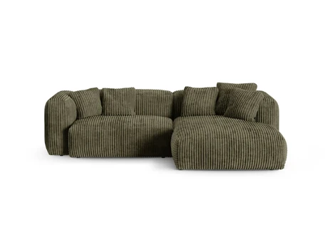 Modular Right Corner Sofa, "Martina", 2 Seats, 280x176x75, Moss Green
