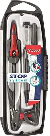 Maped Zirkelkasten Stop System 5-teilig grau