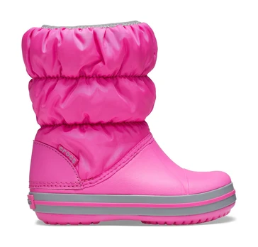 Crocs™ Kids’ Winter Puff Boot Electric Pink/Light Grey - 23
