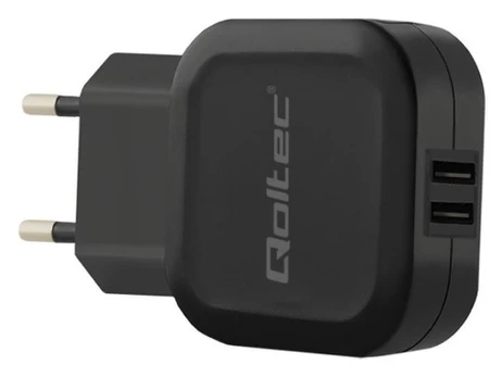Įkroviklis Qoltec, USB 2.0 Type A/Europlug, juoda, 12 W
