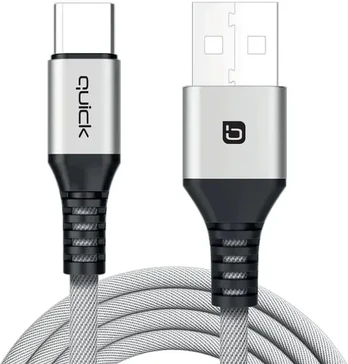 USB-A – USB-C „Quick“ kabelis, 1,5 m, pilkos spalvos (4752168141298)