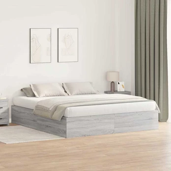 Storage Bed Frame Pilka Sonoma 200x200 cm