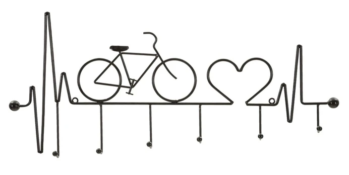 Sieninė drabužių kabykla Bicycle, 59 × 26,5 × 3,2 cm