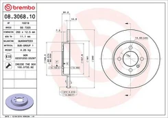 Stabdžių diskas BREMBO 08.3068.10