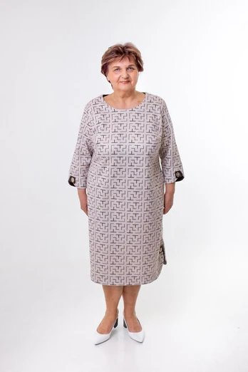 Moteriška suknelė su raštu Roza, rožinė