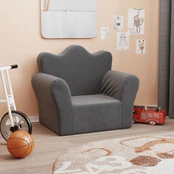 Vaikiška sofa, antracito spalvos, minkštas pliušas kaina