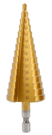 Pakopinis grąžtas 4-32mm suktukui HEX 1/4 tiesus