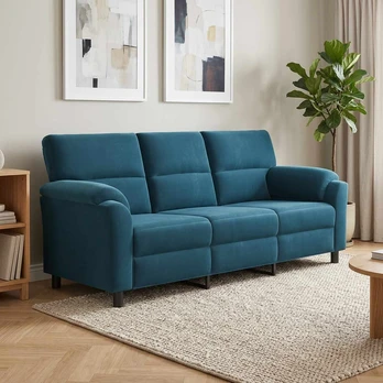 Sofa Mėlyna 214 x 85 x 93 cm Aksomas