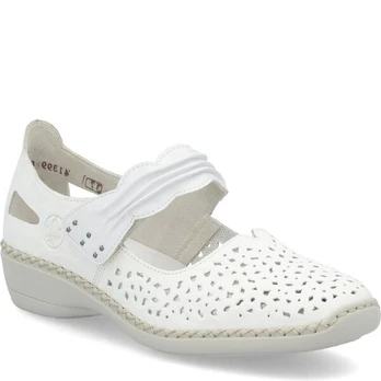 RIEKER Balerinos moterims, Balta, Ballerinas with strap