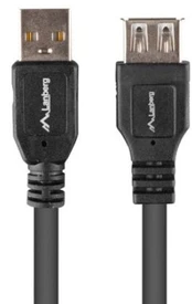 Kabelis Lanberg USB-A M/F USB 2.0, USB Type A, 1.8 m, juoda