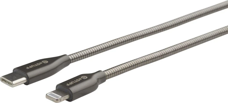 Cabel eStuff Gunmetal USB C - Lightning(MFI), 1m, black