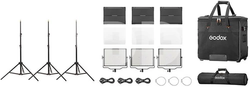Godox Studio LED Light Panel 3 Light Kit P120BI K2