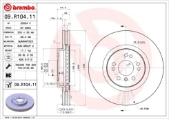 Stabdžių diskas BREMBO 09.R104.11 kaina