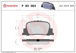 Stabdžių trinkelių rinkinys, diskinis stabdys BREMBO P 83 063 kaina