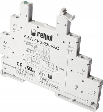 Relpol Relės RM699BV ir RSR30 lizdas, plotis 6,2 mm PI6W-1PS-24VAC/DC 857147