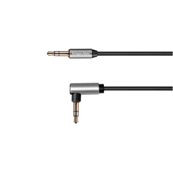 Kruger & Matz Basic AUX - AUX 3.5mm spyruoklinis kabelis 1m Juodas