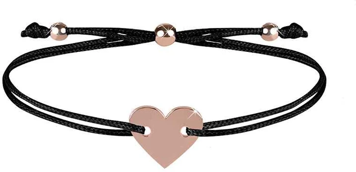 Troli String Bracelet with Heart Juodas / Bronze