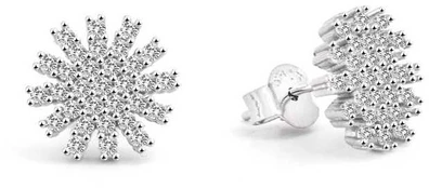 Beneto Shiny sidabrinis earrings Snowflake AGUP2723