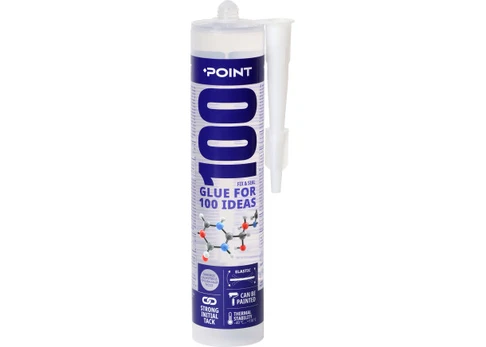 Klijai hermetikas POINT 100, universalūs, 290ml, skaidrūs, Tegra State