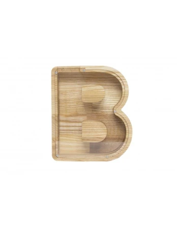 Mažesnė medinė taupyklė raidė „B“ (18,7 cm)