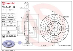 Stabdžių diskas BREMBO 09.C496.1X