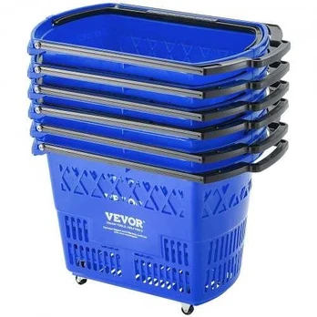 Plastikinis pirkinių vežimėlis su ratukais