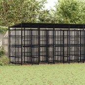 Lauko voljeras šunims su stogu, plienas, 14,75m² kaina