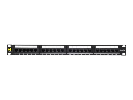 NETRACK 104-05 patch panel 19inch 24-jungtys kat. 5e UTP su lentyna