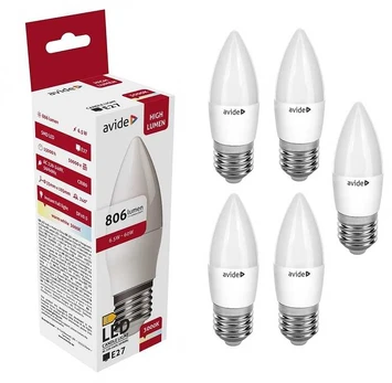 Avide LED lemputė 6.5W E27 3000K 5vnt