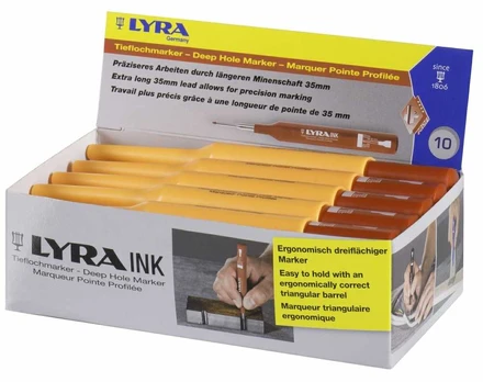 Permanentinis žymeklis Lyra Ink, statybinis, raudonos spalvos