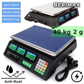 Svarstyklės su įkraunamu akumuliatoriumi Berimax, 40 kg
