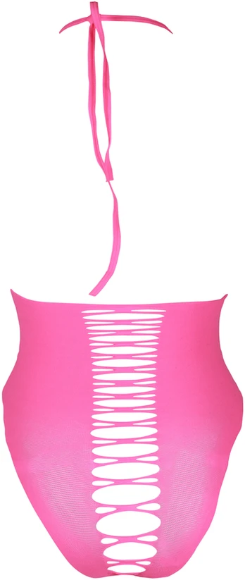 Ouch By Shots High-Cut Body - Plus Size - Neon Rožinė