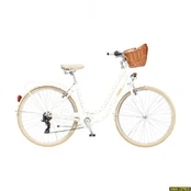Dviratis 28 CLASSIC ELEGANCE 28 7sp white + basket classic kaina