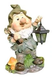 Garden Center Voyageur Press STATUE DWARF WITH LANTERN