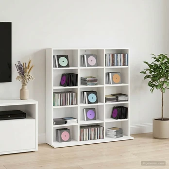 CD spinta Balta 96 x 23,5 x 97,5 cm Apdirbta mediena