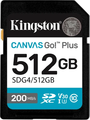 Micro SD Kingston Canvas Go! Plus 512 GB SD Flash memory class Class 10, UHS-I, U3, V30