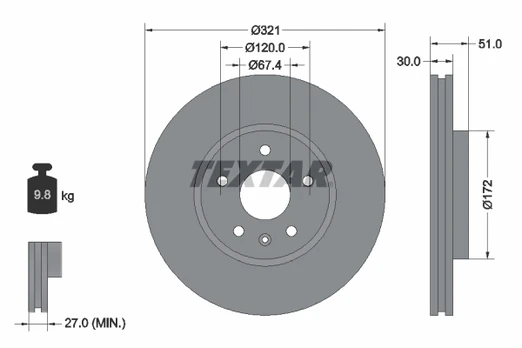 TEXTAR 92187005 Brake Disc