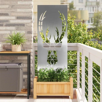 Sodo dekoratyvinis skydas Sidabro 50 x 140 cm