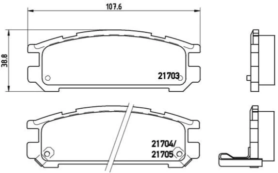 Stabdžių trinkelių rinkinys, diskinis stabdys BREMBO P 78 005