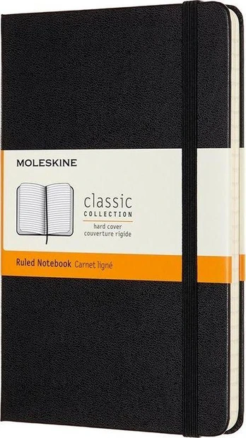Moleskine Pastabos Classic 11.5x18 dvi eilutės, juodos