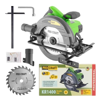 Elektrinis diskinis pjūklas ProCraft KR1400, 1400 W, 185 mm