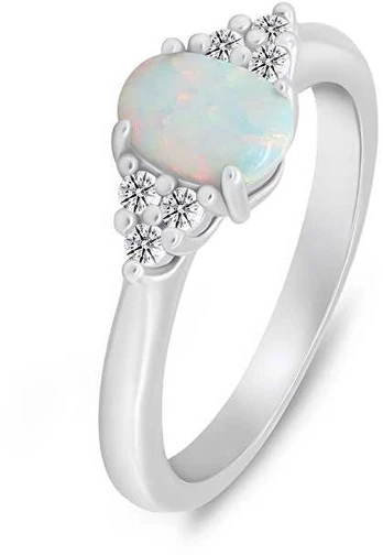 Brilio Silver Decent sidabrinis ring with opal and zircons RI109W