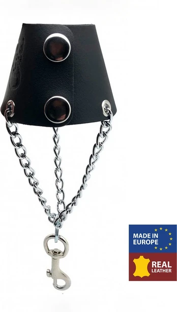 Red Leather Parachute Black - Adjustable Model with Metal Chains