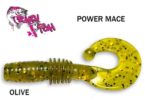 Guminukas Crazy fish Power Mace OLIVE 4 cm Anyžiai
