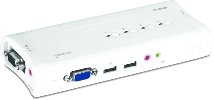 TRENDnet KVM Switch 4-Port VGA/USB/Audio mit Kabeln