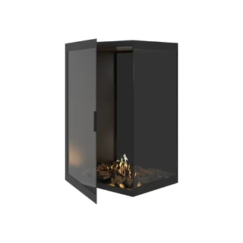 WILD FLAME CORNER 80X100 RIGHT kampinis biožidinys įmontuojamas