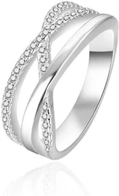 Agato Sidabrinis ring with zircons AGT-R09W
