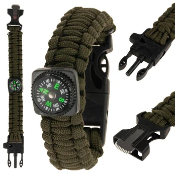 Išlikimo 5 1 paracord apyrankė, žalia