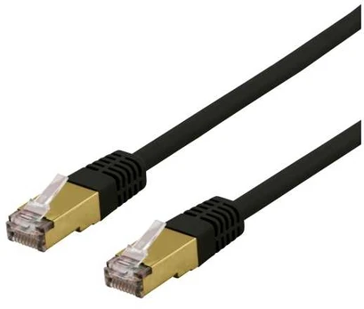 DELTACO SFTP-65SAH - Patchkabel - RJ-45 (han) til RJ-45 (han) - 5 m - SFTP - CAT 6a - halogenfri, formet - grå